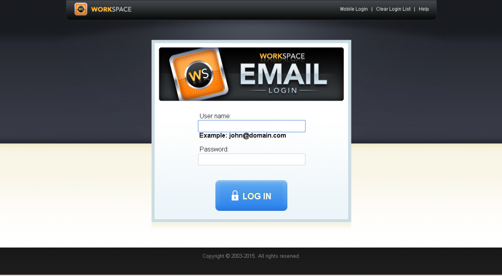 screenshot of godaddy webmail login