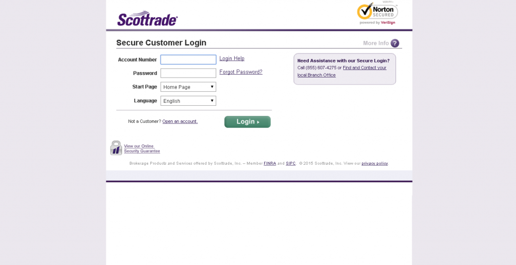 scottrade trading account login portal screenshot
