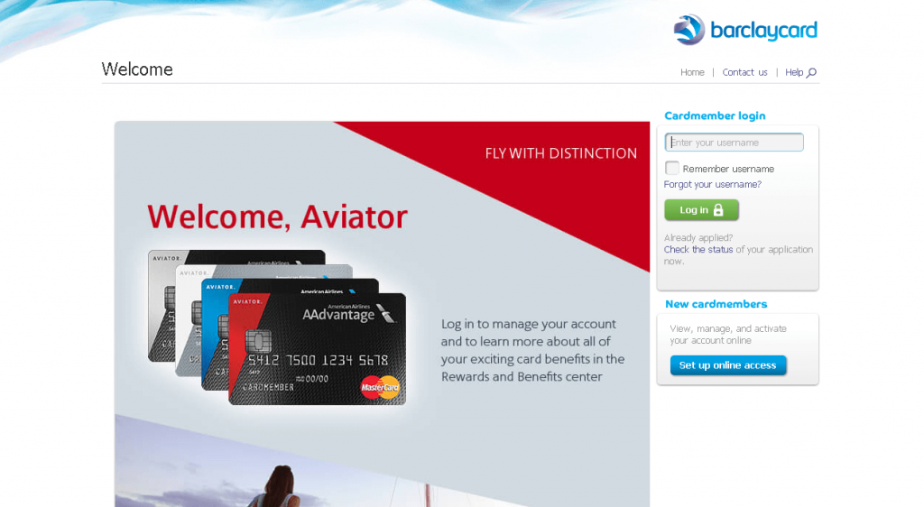 us airways mastercard login screenshot