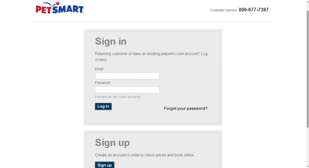 petsmart groming book online login or register screenshot