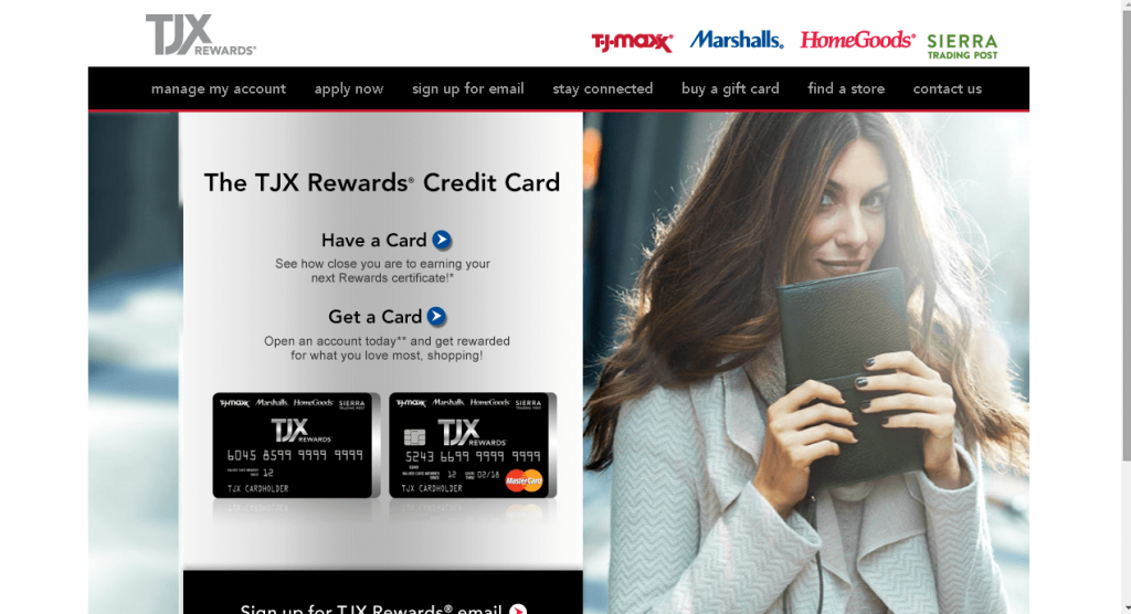 tj maxx rewards credit card website screenshot