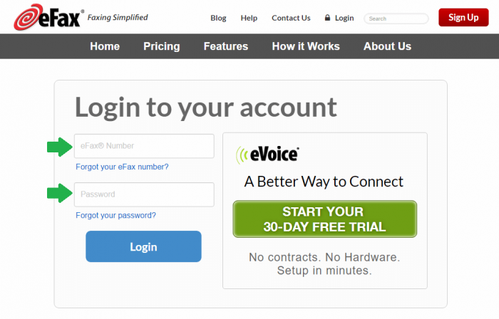 efax-login-page-for-customers