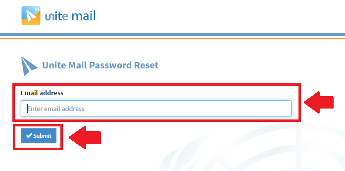 un webmail password reset screenshot