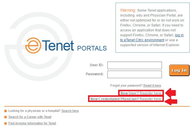 etenet registration links screenshot