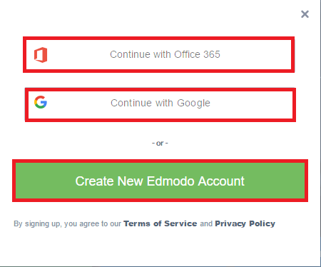 edmodo create student account step 1 screenshot
