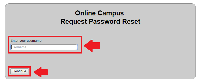 onlinecci forgot password process screenshot