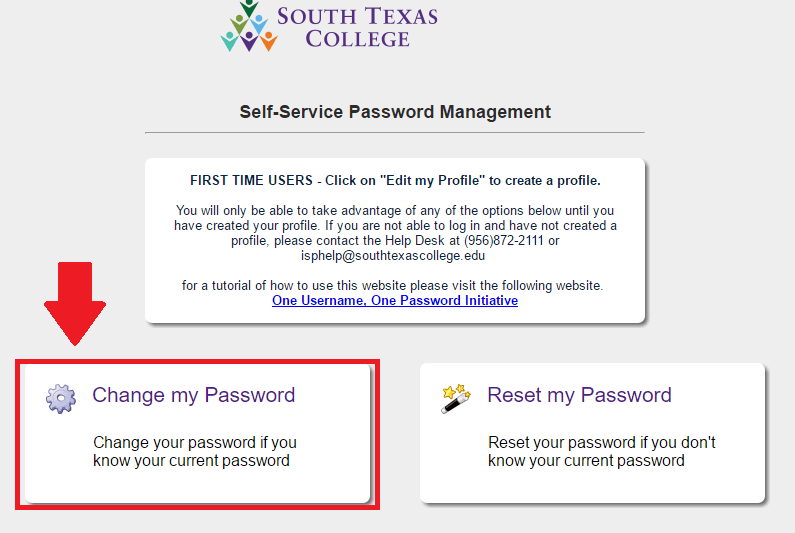 stc blackboard change password button screenshot