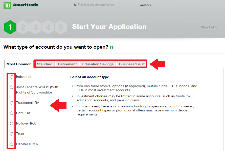 ameritrade open new account process step 3