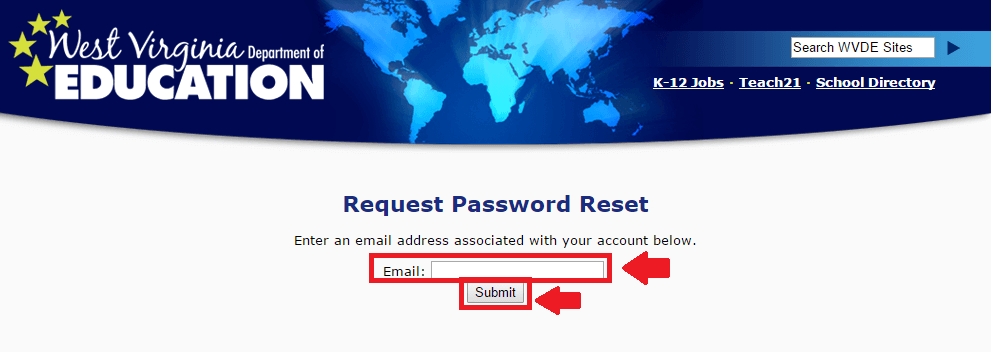 wvde webtop password reset process screenshot