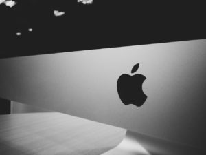 Black and white apple logo